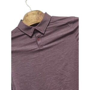 Rhone Shirt Mens Large Purple Delta Pique Long Sleeve Golf Performance
